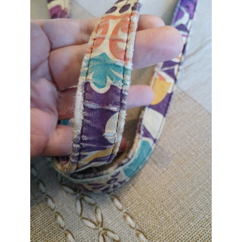 Vera Bradley Plum Crazy Floral Shoulder Bag Quilted Purse Front & Back Pocket - Picture 10 of 16